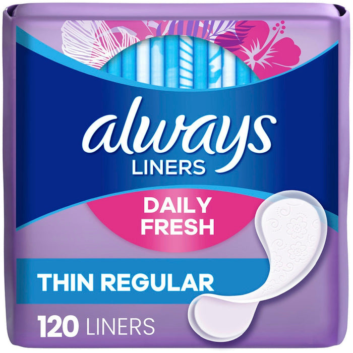 Always Thin Daily Panty Liners, Regular, 120/Pack, 6 Packs/Carton by Pasteur Pharmacy