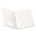 Oxford Twin-Pocket Folders with 3 Fasteners, 0.5" Capacity, 11 x 8.5, White, 25/Box