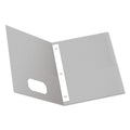 Oxford Twin-Pocket Folders with 3 Fasteners, 0.5" Capacity, 11 x 8.5, Gray, 25/Box