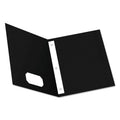 Oxford Twin-Pocket Folders with 3 Fasteners, 0.5" Capacity, 11 x 8.5, Black 25/Box