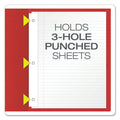 Oxford Twin-Pocket Folders with 3 Fasteners, 0.5" Capacity, 11 x 8.5, Red, 25/Box
