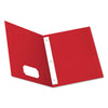 Oxford Twin-Pocket Folders with 3 Fasteners, 0.5" Capacity, 11 x 8.5, Red, 25/Box