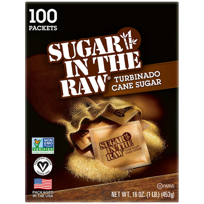 Sugar In The Raw Turbinado Cane Packets - 100ct/16oz by Pasteur Pharmacy