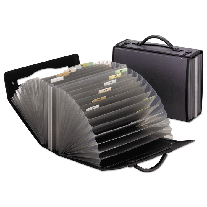 Pendaflex 26-Pocket Document Carrying Case, 26 Sections, Cord/Hook Closure, 1/6-Cut Tabs, Letter Size, Smoke
