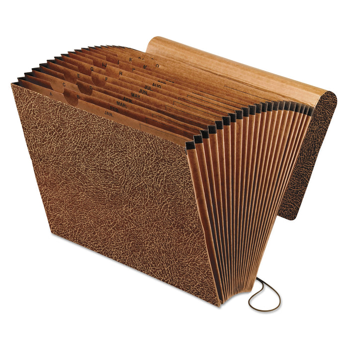 Pendaflex All Purpose Expanding File, 2" Expansion, 21 Sections, Elastic Cord Closure, 2/5-Cut Tabs, Letter Size, Red Fiber