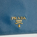 Prada Blue Saffiano Lux Leather Trifold Wallet #3143 by Bolt Boutique