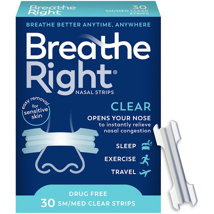 Breathe Right Nasal Strips, Original Clear, Small/ Medium by Pasteur Pharmacy