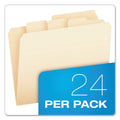 Pendaflex Divide It Up File Folder, 1/2-Cut Tabs: Assorted, Letter Size, 0.75" Expansion, Manila, 24/Pack