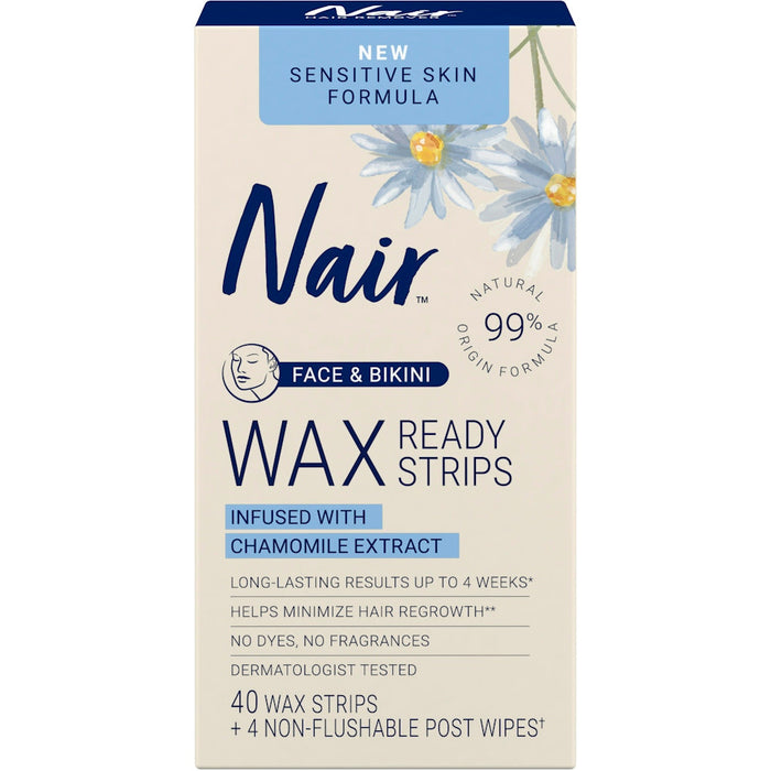 Nair Sensitive Face Wax Ready Strips 40 Ct by Pasteur Pharmacy