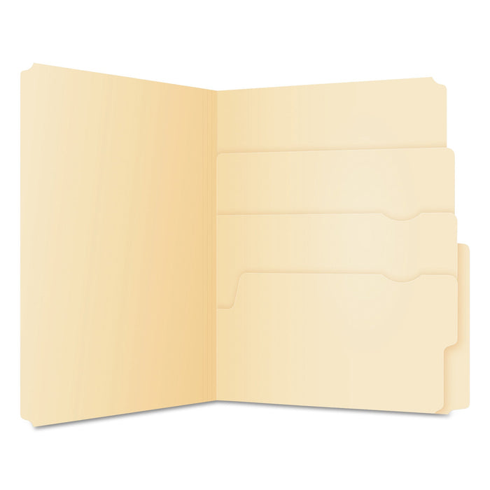 Pendaflex Divide It Up File Folder, 1/2-Cut Tabs: Assorted, Letter Size, 0.75" Expansion, Manila, 24/Pack