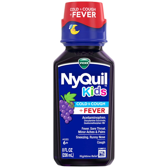 Vicks® NyQuil™ Kids Cold & Cough + Fever – Grape Flavor (8 Fl Oz) by Pasteur Pharmacy