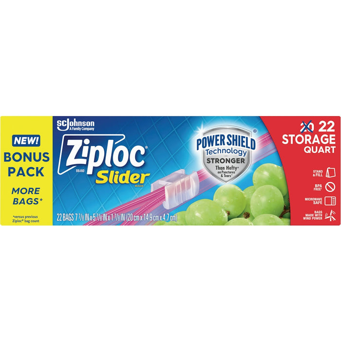 Ziploc Slider Bags, Storage, Quart, Bonus Pack by Pasteur Pharmacy