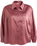 LoveFire Trendy Plus Size Hammered-Satin Button-Down Blouse by Vanessa Jane
