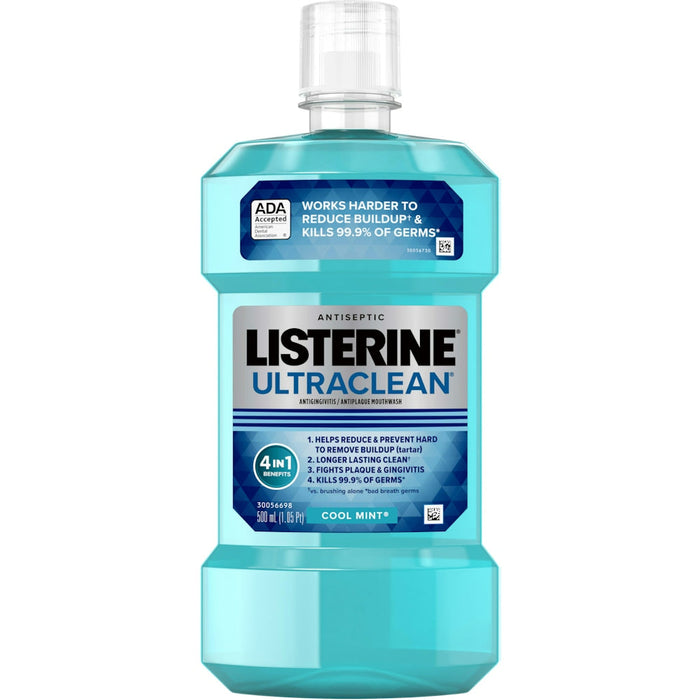 Listerine Ultraclean Antiseptic Mouthwash (Cool Mint - 500 mL) by Pasteur Pharmacy