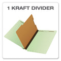 Pendaflex End Tab Classification Folders, 1 Divider, Legal Size, Pale Green, 10/Box