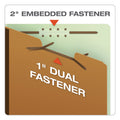 Pendaflex End Tab Classification Folders, 2 Dividers, Legal Size, Pale Green, 10/Box