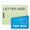 Pendaflex End Tab Classification Folders, 1 Divider, Letter Size, Pale Green, 10/Box