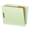 Pendaflex End Tab Classification Folders, 1 Divider, Letter Size, Pale Green, 10/Box