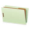 Pendaflex End Tab Classification Folders, 1 Divider, Legal Size, Pale Green, 10/Box