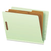 Pendaflex End Tab Classification Folders, 2 Dividers, Letter Size, Pale Green, 10/Box