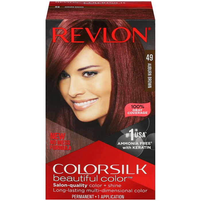 Revlon Colorsilk Beautiful Color Permanent Hair Color, 49 Auburn Brown by Pasteur Pharmacy