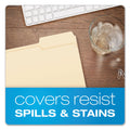 Pendaflex CutLess WaterShed File Folders, 1/3-Cut Tabs: Assorted, Letter Size, Manila, 100/Box