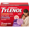 Children’s Tylenol® Chewable Tablets – Pain & Fever Relief (160 mg, Grape Flavor)