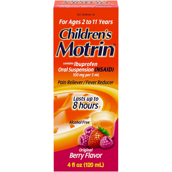 Children's Motrin Pain Reliever/Fever Reducer, Original Berry Flavor, Oral Suspension, 4 Fl Oz by Pasteur Pharmacy