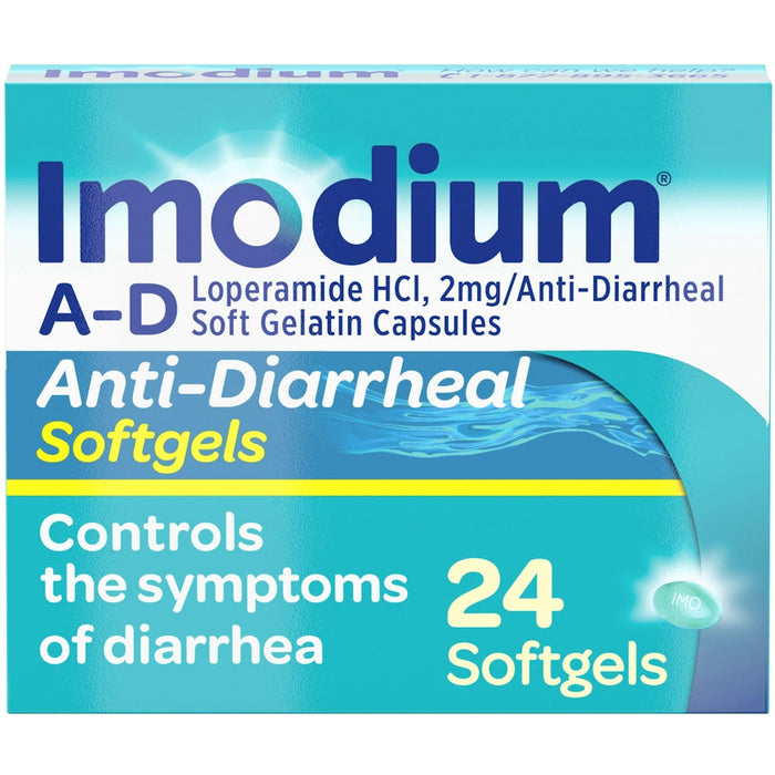 Imodium A-D Anti-Diarrheal Softgels With Loperamide Hydrochloride, Diarrhea Relief Medicine, 24 Ct by Pasteur Pharmacy