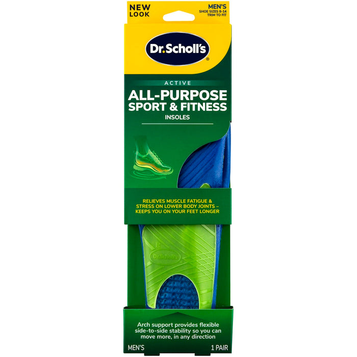 Dr. Scholl's Active Men's All-Purpose Sport & Fitness Insoles, Shoe Sizes 8-14, 1 Pair by Pasteur Pharmacy
