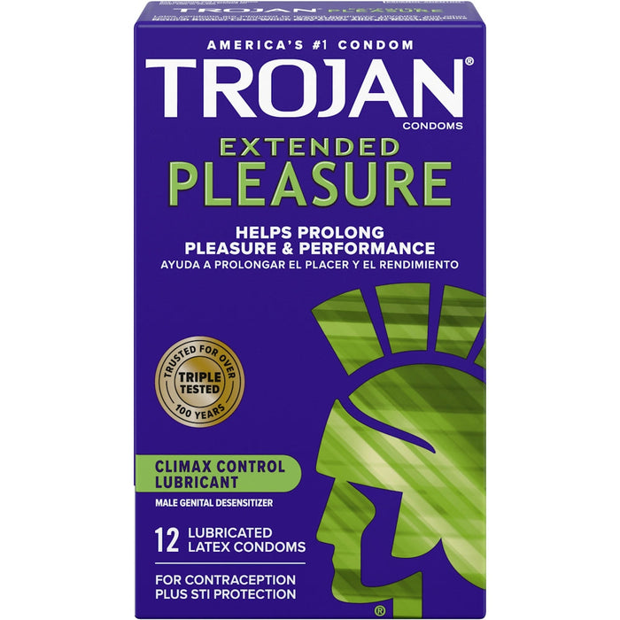 Trojan Condoms, Latex, Lubricated, Extended Pleasure 4 x 12 by Pasteur Pharmacy