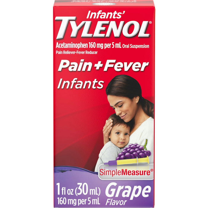 Infants' Tylenol Pain + Fever, 160 Mg, Grape Flavor 1 Fl Oz by Pasteur Pharmacy