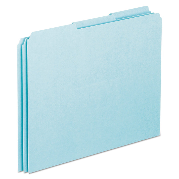Pendaflex Blank Top Tab File Guides, 1/3-Cut Top Tab, Blank, 8.5 x 11, Blue, 100/Box
