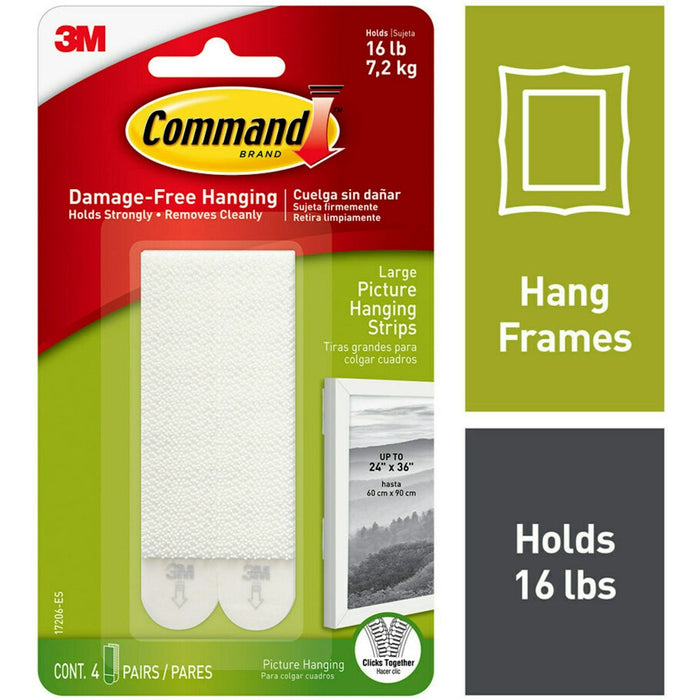 Command Large Picture Hanging Strips, White, 6 Pairs (12 Strips) – Damage-Free Hanging, Holds up to 16 lbs by Pasteur Pharmacy