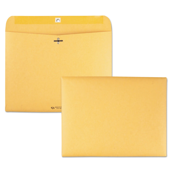 Quality Park Redi-File Clasp Envelope, #90, Cheese Blade Flap, Clasp/Gummed Closure, 9 x 12, Brown Kraft, 100/Box