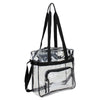 Eastsport Clear Stadium Approved Tote, PVC, 12 x 5 x 12, Black/Clear
