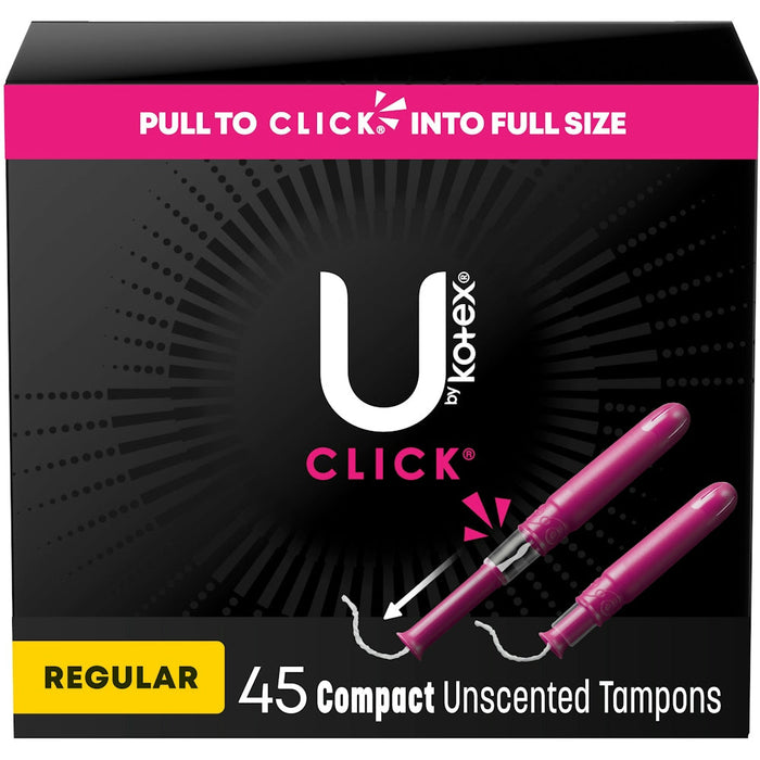U by Kotex Click Compact Tampons, Regular Absorbency, Unscented, 45 Count by Pasteur Pharmacy