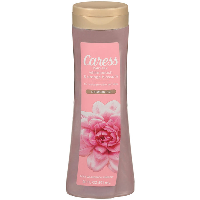 Caress Body Wash, White Peach & Orange Blossom, Daily Silk, Moisturizing 20 Fl Oz by Pasteur Pharmacy