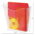 deflecto Euro-Style DocuPocket Portrait Wall File, A4/Letter/Magazine/Portfolio Size, 10.25" x 4" x 10", Clear