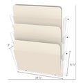 deflecto Unbreakable DocuPocket Wall File, 3 Sections, Letter Size, 14.5" x 3" x 6.5", Clear, 3/Pack