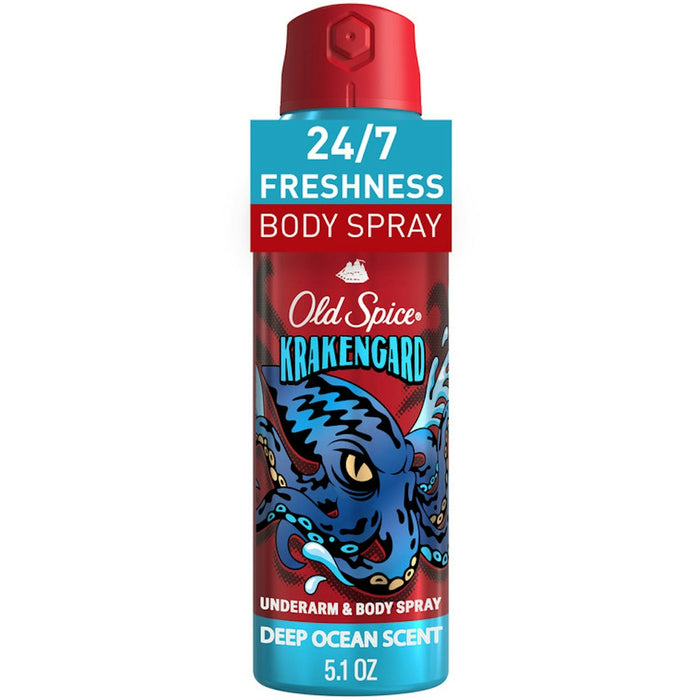 Old Spice Aluminum Free Body Spray For Men, Krakengard, 5.1 Oz by Pasteur Pharmacy