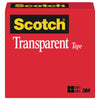 Scotch Transparent Tape, 1" Core, 0.5" x 36 yds, Transparent