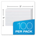 Oxford Ruled Index Cards, 3 x 5, White, 100/Pack