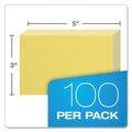 Oxford Unruled Index Cards, 3 x 5, Canary, 100/Pack