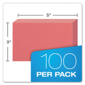Oxford Unruled Index Cards, 3 x 5, Cherry, 100/Pack