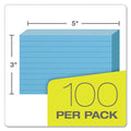 Oxford Ruled Index Cards, 3 x 5, Blue, 100/Pack