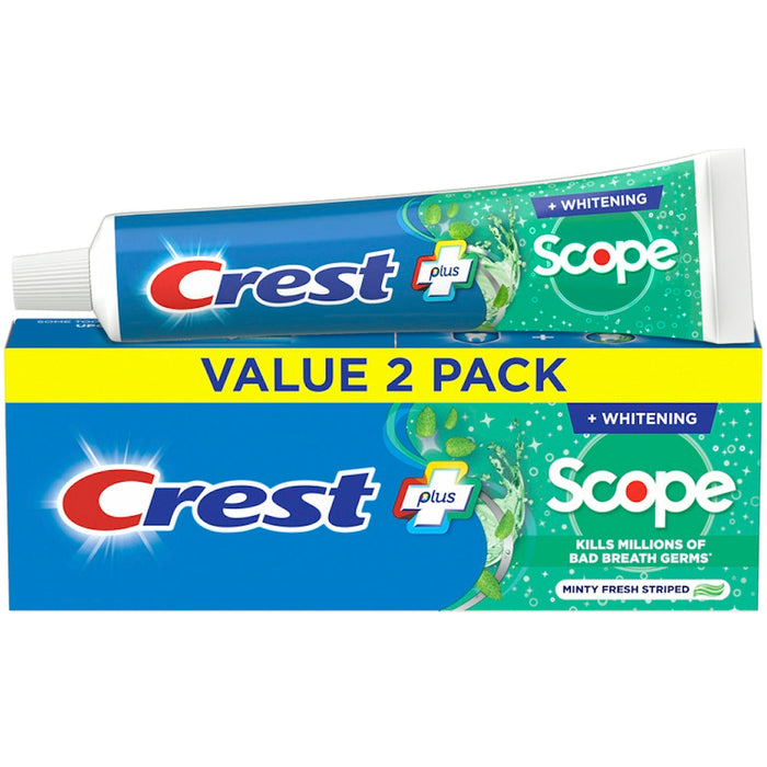 Crest Plus Complete Scope Minty Fresh + Whitening Fluoride Toothpaste Value Pack, 5.4 Oz by Pasteur Pharmacy