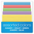 Oxford Ruled Index Cards, 4 x 6, Blue/Violet/Canary/Green/Cherry, 100/Pack
