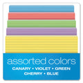 Oxford Ruled Index Cards, 5 x 8, Blue/Violet/Canary/Green/Cherry, 100/Pack