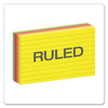 Oxford Ruled Index Cards, 3 x 5, Glow Green/Yellow, Orange/Pink, 100/Pack